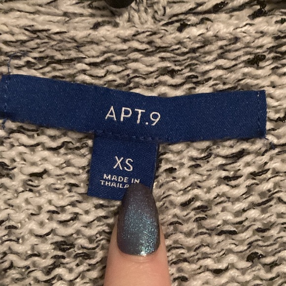 Apt.9 open front beautiful gray white and black blend cardigan - Picture 3 of 4